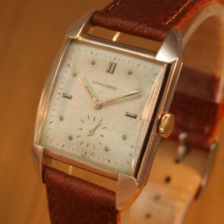 1946 LONGINES Gents Art Deco Vintage Swiss Watch / Gold Filled / 2
