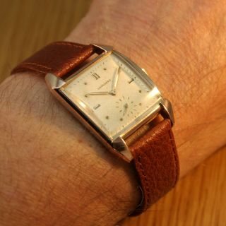 1946 LONGINES Gents Art Deco Vintage Swiss Watch / Gold Filled / 7
