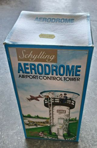 Schylling Collector Series Aerodrome Control Tower Wind Up Tin Toy Box
