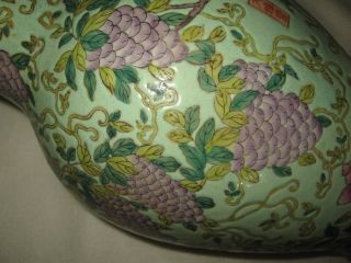 Antique Chinese Famille Rose Baluster Porcelain Vase Marked 10