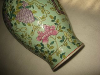 Antique Chinese Famille Rose Baluster Porcelain Vase Marked 8