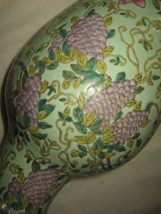 Antique Chinese Famille Rose Baluster Porcelain Vase Marked 9