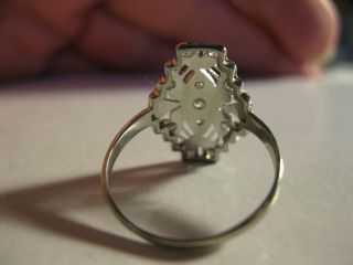 Art Deco 18k White Gold Filigree 11 Diamond Ring,  Gorgeous Sz.  6.  5 5