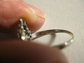 Art Deco 18k White Gold Filigree 11 Diamond Ring,  Gorgeous Sz.  6.  5 6