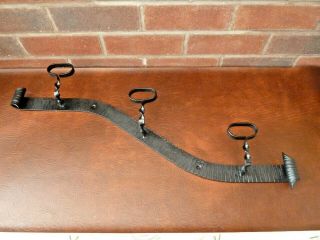 Vintage French Wrought Iron 3 Coat Hook Rack Rustic Chic
