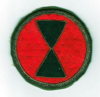 7th Inf Div Patch,  Japanese Made,  Quilted,  Post - Wwii / Korean War Era - Relist