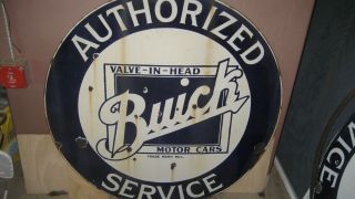 42” BUICK PORCELAIN DOUBLE SIDED SIGN IN RING RARE 2