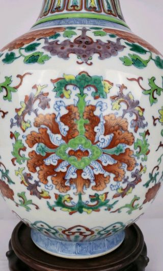 PERFECT LARGE ANTIQUE CHINESE DOUCAI PORCELAIN FLOWER VASE QING DYNASTY GUANGXU 4