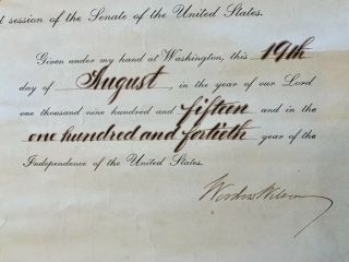 Rare Navy Appointment Signed by Two Presidents - Woodrow Wilson & FDR 3