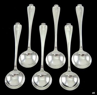 6 Vintage Sterling Silver Tiffany & Co Flemish Bullion Or Chocolate Spoons