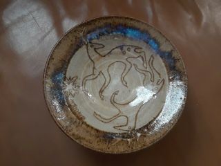 Vintage American " Oshier " Signed Art Pottery Glazed Bowl 7 "