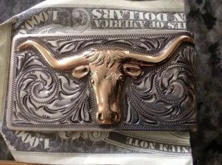 Rare Bohlin Longhorn Money Clip Xl 14k Sterling Nib