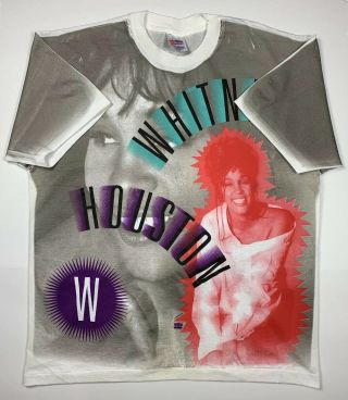 Vtg 1993 Whitney Houston Winterland Print Gray Concert Tour T - Shirt Xl