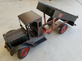 Antique Keystone Packard Pressed Steel Dump Truck Boston Mass.  Buddy L