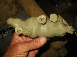 J H MILLER Jungle Rhinoceros blow mold hollow plastic figure,  circa 1950s 5