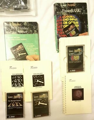Vintage Atari Portfolio Computer HPC - 004 Bundle PC Card Drive,  128K M Card,  MORE 4