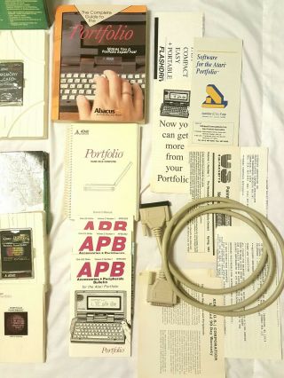 Vintage Atari Portfolio Computer HPC - 004 Bundle PC Card Drive,  128K M Card,  MORE 5