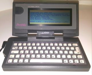 Vintage Atari Portfolio Computer HPC - 004 Bundle PC Card Drive,  128K M Card,  MORE 8