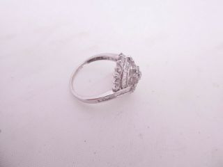 Fine 18ct/18k white gold 73 point diamond cluster art deco design ring,  750 2
