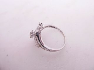 Fine 18ct/18k white gold 73 point diamond cluster art deco design ring,  750 3