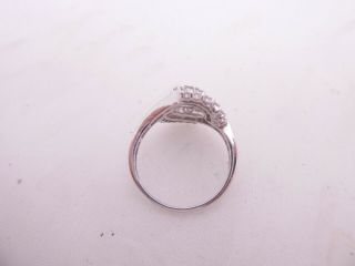 Fine 18ct/18k white gold 73 point diamond cluster art deco design ring,  750 4