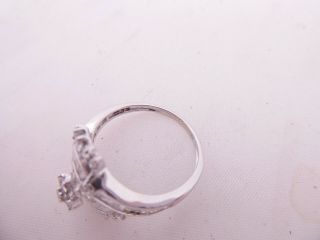Fine 18ct/18k white gold 73 point diamond cluster art deco design ring,  750 5