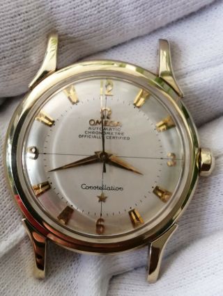 VINTAGE OMEGA CONSTELLATION,  14k SOLID GOLD,  ref.  2782 2799 SC SIN RESERVE 7