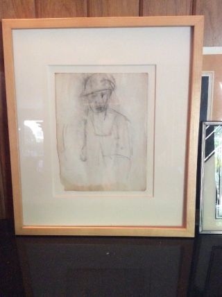 Authentic Joan Mitchell Drawing,  Framed,  Very Rare