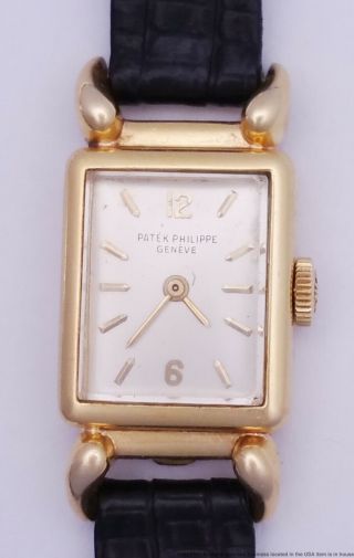 Unusual Patek Philippe Extra Long 18k Gold Very Art Deco Lady Vintage Wrist