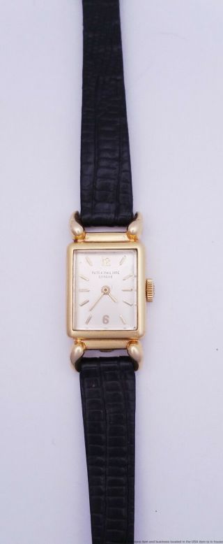 unusual Patek Philippe Extra Long 18k Gold VERY Art Deco Lady Vintage Wrist 2