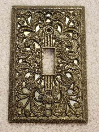 Vintage American Amer Tack Antique Brass Single Toggle Light Switch Plate