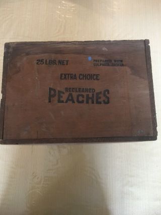 Vintage Blue Ribbon Brand Peaches Wooden Crate Advertising San Jose California 4