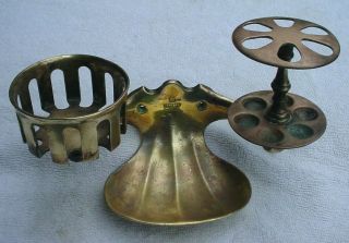 Antique Brass Soap Dish,  Cup,  And Toothbrush Holder Bathroom Fixture Patented