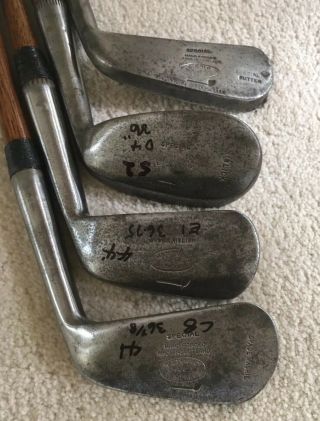 Antique hickory Wood Shaft 7 Club Composite set of Tom Stewart Irons 2