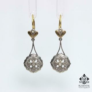 Antique Edwardian 18k Gold Diamond Earrings