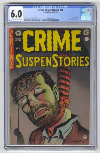 Crime Suspenstories 20 Cgc 6.  0 Vintage Ec Horror Hanging Cover In Soti