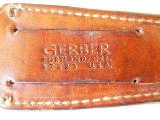 Vintage Gerber First Folding Hunter Knife Walnut Grip With Sheath FFH Good Cond 10