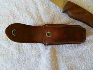 Vintage Gerber First Folding Hunter Knife Walnut Grip With Sheath FFH Good Cond 12