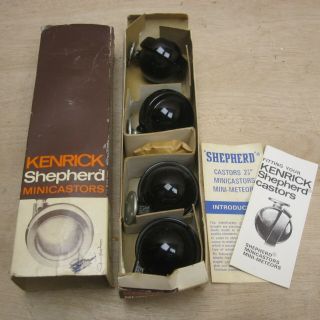 Kenrick Shepherd Mini Castors Caster Furniture Wheels Vintage Black Set 4