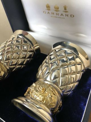 Solid Silver Gilt Royal Wedding Goblet Pair By Garrard London Very Heavy