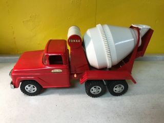 Vintage Tonka 1960 Cement Truck Red And White.