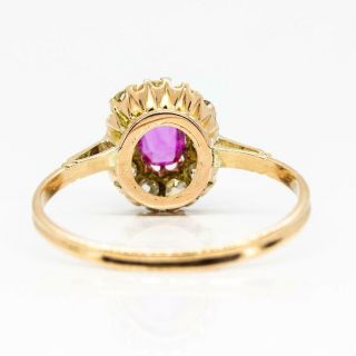 Antique Victorian 18k Gold Ruby and Diamonds Ring 3
