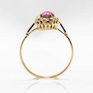 Antique Victorian 18k Gold Ruby and Diamonds Ring 5