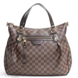 Louis Vuitton Evora Mm Shoulder Tote Hand Bag N41131 Damier Ebene Vintage