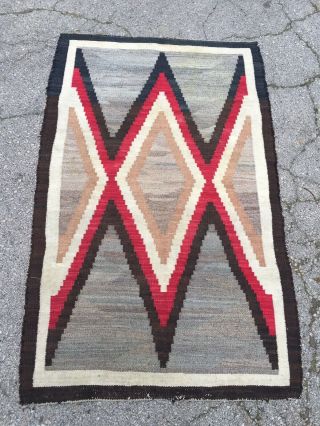 Dazzler Antique Navajo Native American Indian Transitional Rug Blanket 1920s 3x5