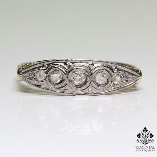 Antique Art Nouveau 18k Gold Diamond Ring