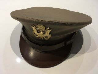 Named Wwii U.  S.  Army Summer Officers Service Cap Hat Size 7 1/8 Ww2