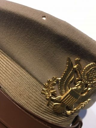 Named WWII U.  S.  Army Summer Officers Service Cap Hat size 7 1/8 WW2 7