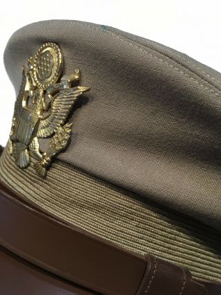 Named WWII U.  S.  Army Summer Officers Service Cap Hat size 7 1/8 WW2 8