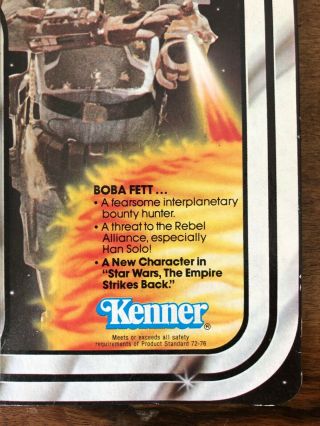 Vintage 1979 Kenner Stars Wars 21 Back - B Boba Fett - MOC 6
